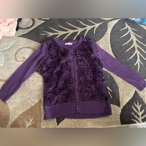 Purple cardigan sweater. Size: XS